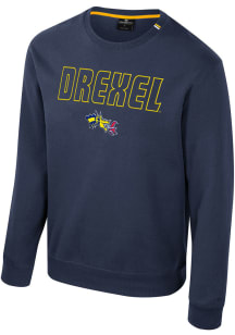 Colosseum Drexel Dragons Mens Navy Blue Zion Long Sleeve Crew Sweatshirt
