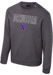 Colosseum Northwestern Wildcats Mens Charcoal Zion Long Sleeve Crew Sweatshirt