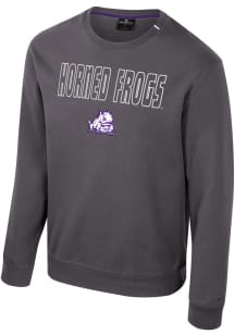 Colosseum TCU Horned Frogs Mens Charcoal Zion Long Sleeve Crew Sweatshirt