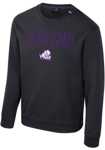 Colosseum TCU Horned Frogs Mens Black Zion Long Sleeve Crew Sweatshirt