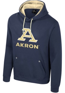 Colosseum Akron Zips Mens Navy Blue Zion Long Sleeve Hoodie