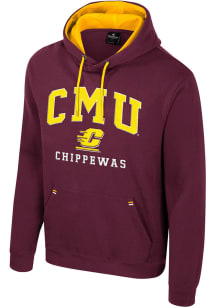 Colosseum Central Michigan Chippewas Mens Maroon Zion Long Sleeve Hoodie