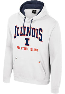 Colosseum Illinois Fighting Illini Mens White Zion Long Sleeve Hoodie