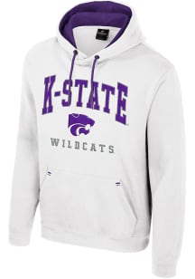 Colosseum K-State Wildcats Mens White Zion Long Sleeve Hoodie