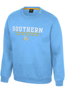 Colosseum Southern University Jaguars Mens Light Blue Charlie Long Sleeve Crew Sweatshirt