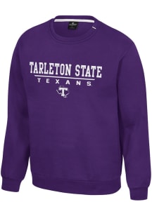Colosseum Tarleton State Texans Mens Purple Charlie Long Sleeve Crew Sweatshirt