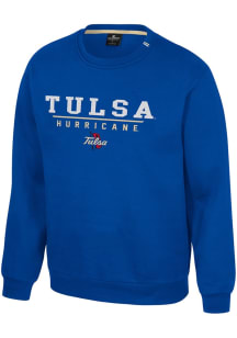 Colosseum Tulsa Golden Hurricane Mens Blue Charlie Long Sleeve Crew Sweatshirt