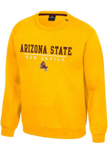 Colosseum Arizona State Sun Devils Mens Gold Charlie Long Sleeve Crew Sweatshirt