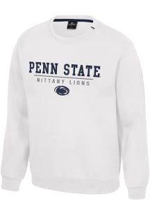 Colosseum Penn State Nittany Lions Mens White Charlie Long Sleeve Crew Sweatshirt