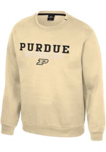Colosseum Purdue Boilermakers Mens Gold Charlie Long Sleeve Crew Sweatshirt