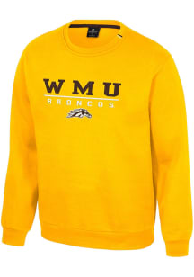 Colosseum Western Michigan Broncos Mens Gold Charlie Long Sleeve Crew Sweatshirt