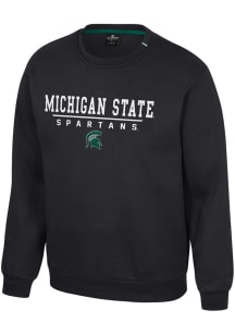 Colosseum Michigan State Spartans Mens Black Charlie Long Sleeve Crew Sweatshirt