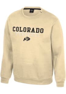 Colosseum Colorado Buffaloes Mens Gold Charlie Long Sleeve Crew Sweatshirt