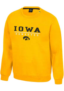 Colosseum Iowa Hawkeyes Mens Gold Charlie Long Sleeve Crew Sweatshirt