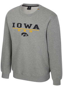 Colosseum Iowa Hawkeyes Mens Grey Charlie Long Sleeve Crew Sweatshirt