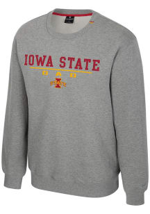 Colosseum Iowa State Cyclones Mens Grey Charlie Dad Long Sleeve Crew Sweatshirt