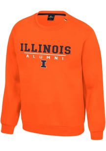 Colosseum Illinois Fighting Illini Mens Orange Charlie Long Sleeve Crew Sweatshirt