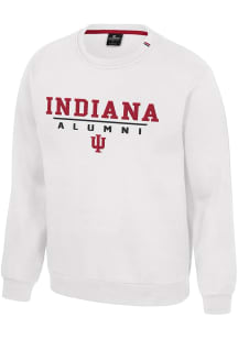Colosseum Indiana Hoosiers Mens White Charlie Alumni Long Sleeve Crew Sweatshirt
