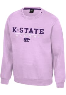 Colosseum K-State Wildcats Mens Lavender Charlie Long Sleeve Crew Sweatshirt