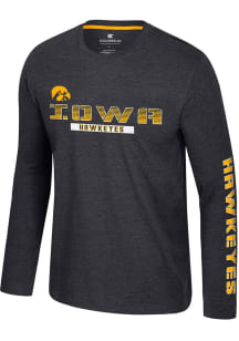 Colosseum Iowa Hawkeyes Black Back in Business Long Sleeve T Shirt