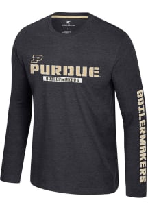Colosseum Purdue Boilermakers Black Back in Business Long Sleeve T Shirt