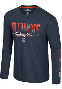 Colosseum Illinois Fighting Illini Navy Blue Frank Long Sleeve T Shirt