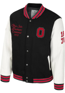 Colosseum Ohio State Buckeyes Mens Black Goes to College Letterman Medium Weight Jacket
