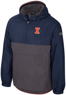 Colosseum Illinois Fighting Illini Mens Navy Blue Gives Back Anorak Light Weight Jacket