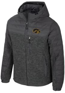 Colosseum Iowa Hawkeyes Mens Charcoal Nightman Puffer Medium Weight Jacket