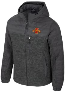 Colosseum Iowa State Cyclones Mens Charcoal Nightman Puffer Medium Weight Jacket