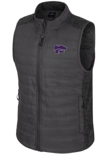 Colosseum K-State Wildcats Mens Charcoal Nightman Puffer Sleeveless Jacket