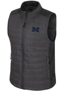 Colosseum Michigan Wolverines Mens Charcoal Nightman Puffer Sleeveless Jacket