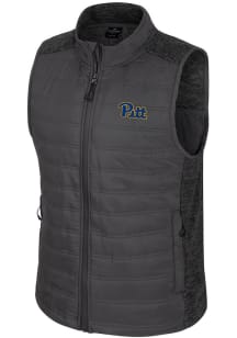 Colosseum Pitt Panthers Mens Charcoal Nightman Puffer Sleeveless Jacket