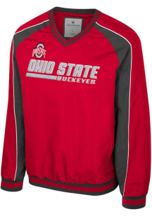 Colosseum Ohio State Buckeyes Mens Red Goes America Coach Pullover Jackets