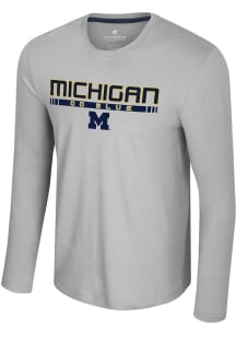 Colosseum Michigan Wolverines Ash Mac Long Sleeve T-Shirt