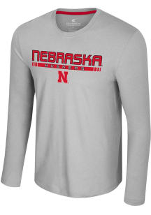 Colosseum Nebraska Cornhuskers Ash Mac Long Sleeve T-Shirt