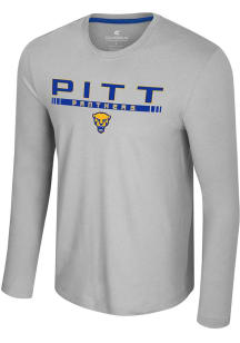 Colosseum Pitt Panthers Ash Mac Long Sleeve T-Shirt