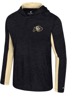 Colosseum Colorado Buffaloes Mens Black Always Sunny Hooded Windshirt Hood