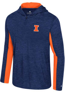 Colosseum Illinois Fighting Illini Mens Navy Blue Always Sunny Hooded Windshirt Hood