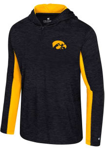 Colosseum Iowa Hawkeyes Mens Black Always Sunny Hooded Windshirt Hood