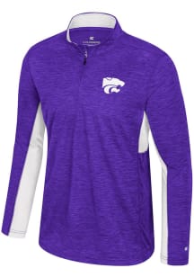 Colosseum K-State Wildcats Mens Purple Always Sunny Windshirt Long Sleeve Qtr Zip Pullover