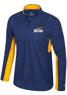 Colosseum Toledo Rockets Mens Navy Blue Always Sunny Windshirt Long Sleeve Qtr Zip Pullover