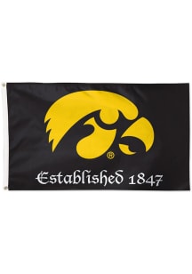Iowa Hawkeyes Established 3x5 Silk Screen Grommet Flag - Black