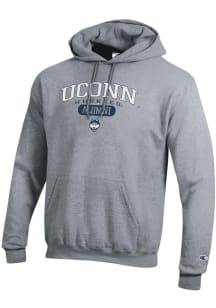 Champion UConn Huskies Mens Grey Pill Alumni Powerblend Long Sleeve Hoodie