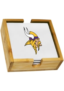 Minnesota Vikings Set in Wood Caddy Coaster - Purple