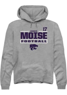 Adonis Moise K-State Wildcats Mens Graphite Football NIL Stacked Box Player Hood