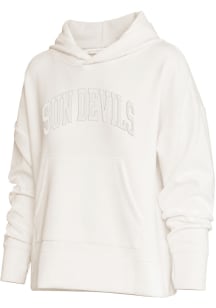 Arizona State Sun Devils Womens White Camp Cashmere Hooded Sweatshirt