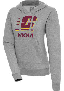 Antigua Central Michigan Chippewas Womens Grey Heather Mom Victory Hooded Sweatshirt