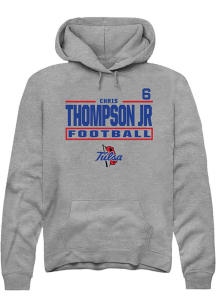 Chris Thompson Jr Tulsa Golden Hurricane Mens Graphite Football NIL Stacked Box Player Hood