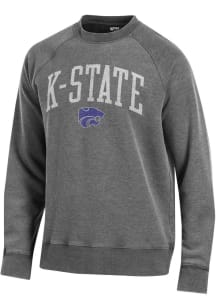 K-State Wildcats Mens Charcoal Outta Town Long Sleeve Crew Sweatshirt